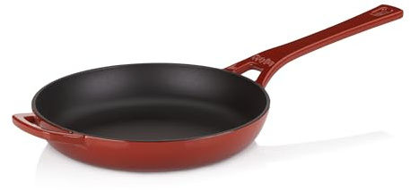 kela Gjutjärnsstekpanna 28 cm CALIDO, stekpanna induktion, emaljerad, induktionspanna, värmebeständig upp till 300 °C, röd