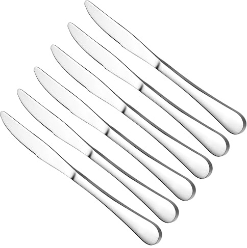 HaWare Tafelmesser 6 Stück, Edelstahl Frühstücksmesser Buttermesser, 23cm Bestck Messer Menümesser Set für Haus/Restaurant/Hotel, Hochglanzpoliert & Spülmaschinenfest