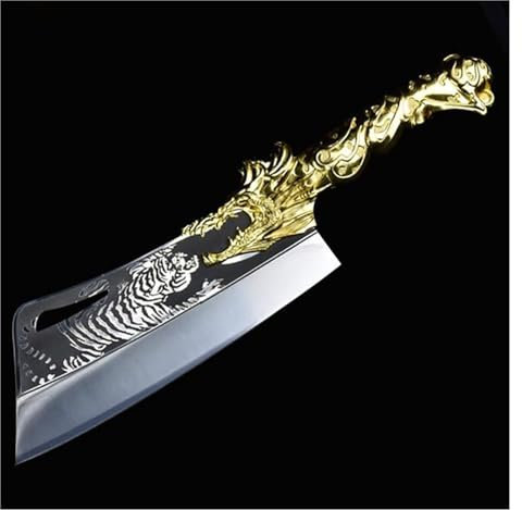 FBITE Cuchillo de cocina forjado hecho a mano, cuchillo caliente, cortador, hacha, carnicero, hermoso cuchillo con patrones