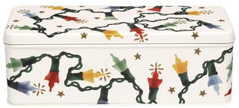Elite tins Emma Bridgewater Christmas Fairy Lights Long Deep Rectangular Biscuit/Cracker Tin s - 240 x 100 x 70mm