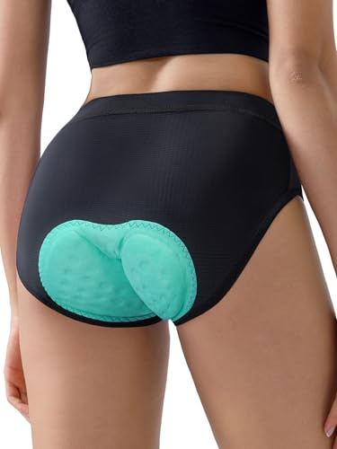 ARESFUEL Pantaloncini da Ciclismo Imbottiti Donna Intimi da Ciclismo Traspiranti Tri Angula r Slip 5004 Nero M