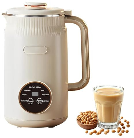 Nut Milk Maker 8 in 1, 1200ml Automatic Soy Milk Maker, Baby Food Processor with Delay Start, Keep Warm and Self-Cleaning for Almond Milk, Oat Milk, Cashew Milk, Soups, Porridges and Smoothies