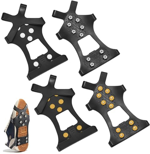 2 set halkfria skospikar för snö och is – hållbara skoskydd i gummi med stålnitar, isgrepp för vinterpromenader, vandring och utomhusarbete