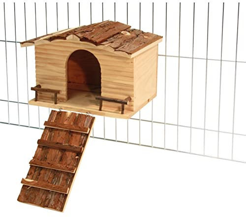 Kerbl Pet 82747 Nagerhaus Nature 30 x 22.5 x 20 cm mit Gitterbefestigung