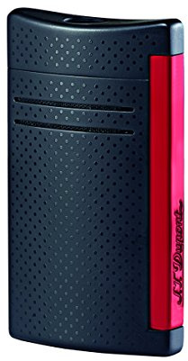 S.T. Dupont Maxijet-Feuerzeug, gebürstetes Chrom-P Mattschwarz-rot