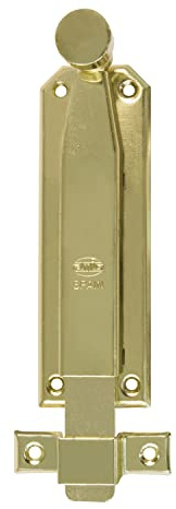 Amig - Pasador de Sobreponer para Puertas Mod.310 - Pestillo de Seguridad Dorado para Colocar Horizontal o Vertical - De Zamak con Acabado Latonado - Medidas: 150 x 38 mm