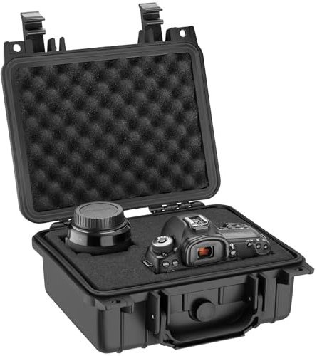 tectake® Universalbox, Fotokamera Koffer, leer, mit Schaumstoff, wasserdichte abschließbare Box für Foto, Kamera Koffer Hardcase, Aufbewahrungsbox, als Waffenkoffer oder Werkzeugkoffer - S