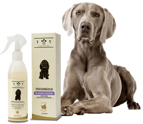 Natürliches Trockenshampoo für Hunde, 250 ml – ohne Wasser oder Ausspülen – Inhaltsstoffe Pflanzlichen Ursprungs – für alle Felltypen, Linea 101