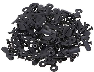 HEALLILY 200 Pcs Cadre Photo Tournez Les Boutons Cadre Photo Suspendus Cintres Tablette Serrures De Cadre Avec 100 Pcs Rivets Creux Pour DIY Scrapbooking Album Photo Décoration (Noir)