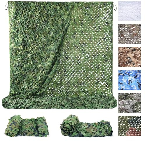 Sposuit Camo Netting - Camouflage Mesh Net, Military Camo Net for Hunting Bulk Roll, Camouflage Tarp Sunshade for Party Decorations, Sunshade, Camping Ghillie Netting