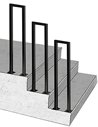 RTY-SC Barandillas Escaleras de jardín Interior Exterior Barandilla para Uso en Interiores y Exteriores Paso Pasamanos de transición Piquete Metal Hierro Forjado, Fit 1 Paso (Size : 90cm(2.9ft))