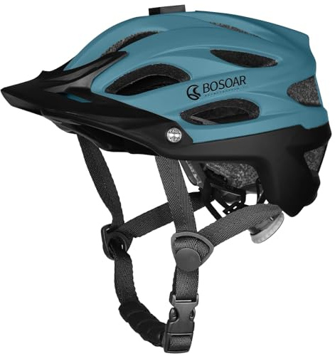 Bosoar Mountain Bike Helmet,Adult Cycling Helmet with Camera Mount and Detachable Visor for Men Women Youth,Suggested Fit 55-61 Cm