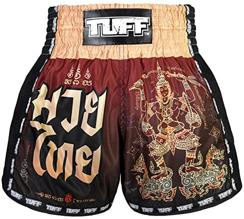 Tuff Sport Retro-Muay-Thai-Shorts, Box-Shorts, klassisch, schmaler Schnitt, MMA, Kickboxen, Workout-Set, Kleidung, Training, Tuf-msc101-red, XL