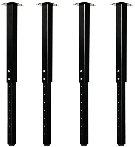 QLLY Adjustable Square Table Leg, 24-40 inch, 60-100cm, Home Office Custom DIY Table Legs, Furniture Leg Set (4, Black)