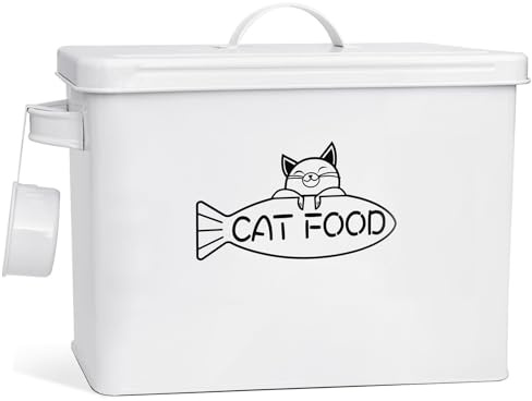 Vumdua Large Dog and Cat Food Storage Container, Farmhouse Pet Food Storage Containers with Lid and Dry Food Scoop, Durable Airtight Cat Container 12-13 lbs Capacity, Great Gift for Pet Owners