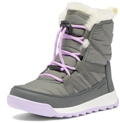 SOREL Children's Whitney ll Plus Lace Waterproof Boot - Quarry, Lavender Cloud - 7