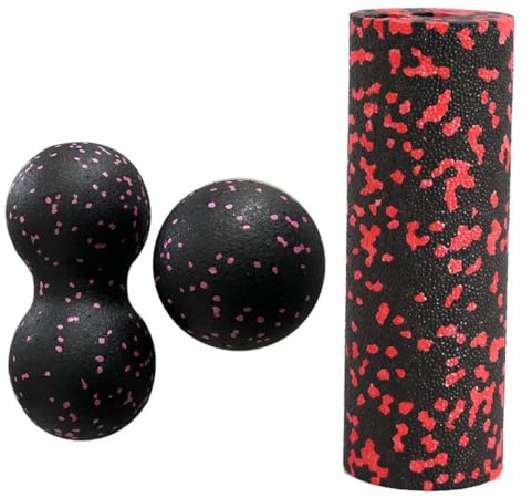 YKKJ Bola de Masaje de Doble Bola，Bolas de Masaje Lacrosse，para Columna Vertebral, acupresión, Fascitis Plantar, reflexología.