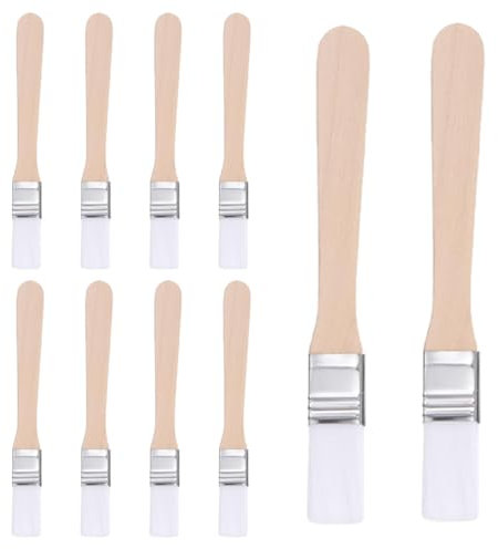 AOEVUIR 10 Pcs Pinceau Peinture Plat Peinture Poils à épousseter Pinceau Bois Professionnels pour la Peinture Les Taches Le Vernis la Colle Activités Artisanales Imprimerie Etc