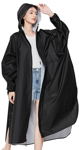 Taoyoule Ponchos de Lluvia impermeables para Mujeres y Hombres Chaqueta Impermeable con Capucha para Mujer Adulta Impermeables Ligeros y Reutilizables para Exteriores Equipo de Lluvia