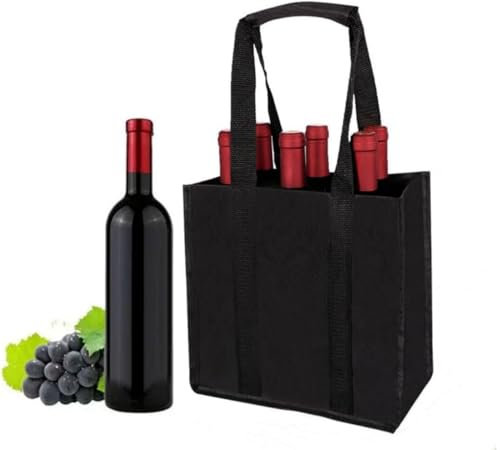 YSTrillion Porte-Bouteille,Sacs pour Bouteilles avec 6 Compartiments,Sac à Vin avec Poignée,Sac de Rangement Réutilisable Porte Bouteille pour Vin et Champagne 27 x 18 x 27 cm