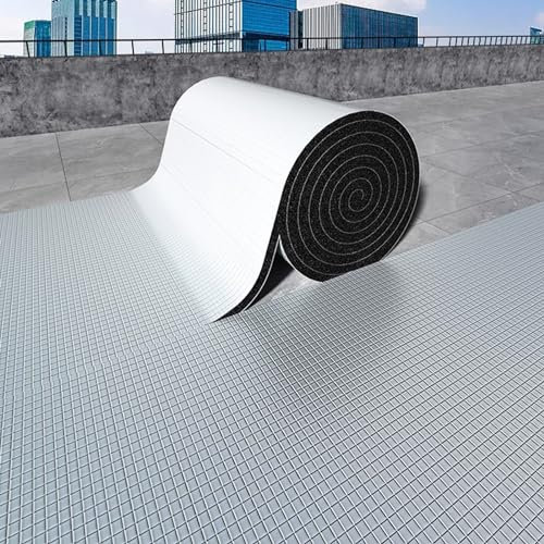 Tapis d'isolation acoustique en feuille d'aluminium pour voiture avec bulles réfléchissantes haute performance, isolation thermique, pare-vapeur, coussinets adhésifs inclus (1 x 9 m, 20 mm