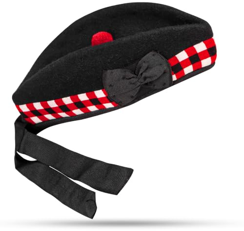 Glengarry Hat-Traditional Scottish Wool Military Cap with Soft Cotton Lining, Highland Piper Hat for Kilt Outfit, Formal Scottish Dress Accessory
