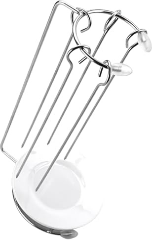 UPKOCH Supporto Porta Spiedini per Barbecue in Acciaio Inox 5 Spiedini e Vaschetta Raccogli Gocce Supporto Sospeso per Grigliare Carne Pollo e Verdure per Barbecue all’Aperto