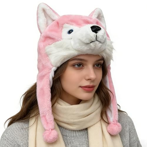 Cappelli a forma di animale per bambini, morbido, caldo, per feste, feste in stile cartone animato, per escursioni, autunno, Capodanno, uso quotidiano, interni, esterni, vacanze, compleanno
