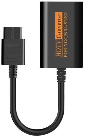 Getdoublerich Adaptador convertidor 1080P para Nintendo 64, para snes y GameCube, cable HD para consola retro a TV moderna, soporte PAL/NTSC y Play, negro