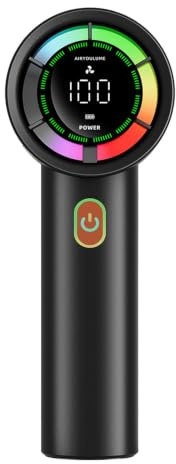 Personlig handfläkt, handhållen turbo -fan Justerbar LED Display Personal