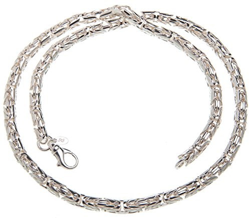 Silberketten Store runde Königskette Herren 925 Sterling Silber 6 mm Durchmesser I Männer Silberkette mit Karabiner Verschluss I nickelfrei und hochglanzpoliert