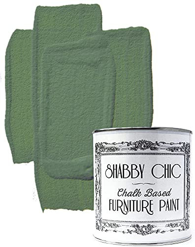 Shabby Chic Chalk Based Furniture Paint, Olivaceous - 1 L | Distressed Matt Finish for Furniture, Home Decor or DIY Projects | Interior & Exterior | Non-Sand, Suitable for Wood, Plastic & Metal