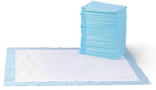 Amazon Basics Tappetini per l'addestramento di cani e cuccioli, design a 5 strati a prova di perdite con superficie ad asciugatura rapida, dimensione XL, confezione da 40, Celeste