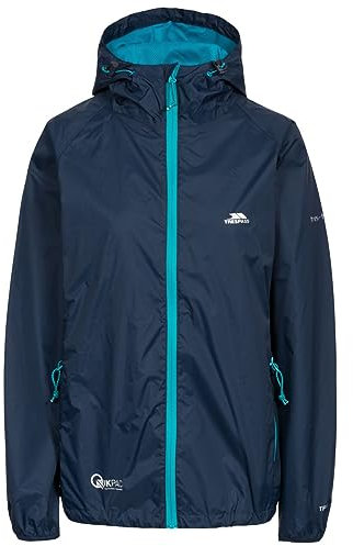 Trespass Qikpac Female Jacket, Navy, S, Kompakt Zusammenrollbare Wasserdichte Jacke für Damen, Small, Blau