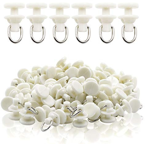 Luomorgo Plastic Curtain Track Carrier Slide Roller 11x21mm/ 0.43x0.83 inch Dia White 50 Pcs