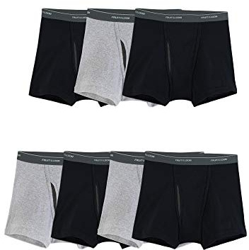 Fruit of the Loom Men's Coolzone Boxer Briefs, Moisture Wicking & Breathable, Assorted Color Multipacks, Short Leg-7 Pack-Black/Gray, M