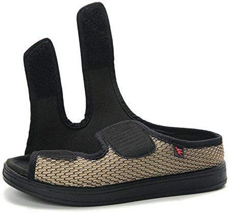Nwarmsouth Minnesskum diabetiska tofflor, diabetiska stövlar, deformerade fötter justerbara sandaler – 41_khaki, unisex vuxen hälsosko