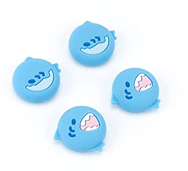 GeekShare Cute Silicone Joy Con Thumb Grip Caps, Joystick Cover Compatible with Switch/OLED/Switch Lite,4PCS - Little Shark