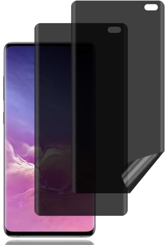 Privacy Pellicola Protettiva per Samsung Galaxy S10 Plus/S10+ [2 Pezzi], Anti-Spia TPU Film, Compatibile ID Impronte Digitali, Antigraffio, Senza Bolle,Anti-Spia Protezione Schermo per Galaxy S10 Plus