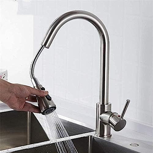 Robinets De Cuisine Robinet De Cuisine Chaud Et Froid Raccords De Lavabo À Levier Unique En Laiton Pulvérisateur Jet/Interrupteur D'eau À Débit Doux Vidange D'eau Bidirectionnelle