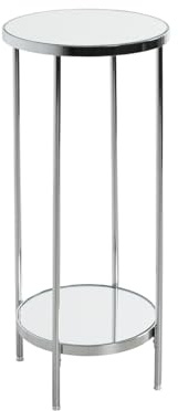 HAKU Möbel Flower Column Chrome, Metal, Mirror - Size: H 66 cm X Ø 28 cm, Style: Art Deco