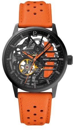 Pierre Lannier - Montre Automatique Paddock - Automatic Mouvement de Montre - Epaisseur du boîtier: 12.3 mm - Largeur du boîtier: 39 mm - Acier Inoxydable - Noir - 5 ATM
