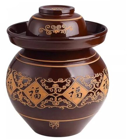 BPABDEITR Grande barattolo for sottaceti in ceramica tradizionale cinese - Vaso for fermentazione in porcellana con coperchio for la fermentazione domestica(10kg)