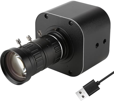 4K HD USB Camera 10X Optical Zoom 5-50mm Variable Lens 8MP Mini Web Camera with Microphones 1920x1080@60fps Manual Focus with 2 Image Formats MJPEG and YUY2 Compatible with Window XP/Vista/7/8/10
