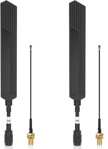 Waterproof Meshtastic 850-900MHz LoRa Antenna 10dBi Gain Long Range Outdoor Antenna 22cm Omni SMA Male for ESP32 LoRa V3 RAK Development Board with 10cm Extension Cable Two Black