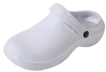 R-ISLAND Zuecos Hombre de EVA, Ligeros, Cómodos para Uso Diario, Casa y Jardín (Blanco 44)