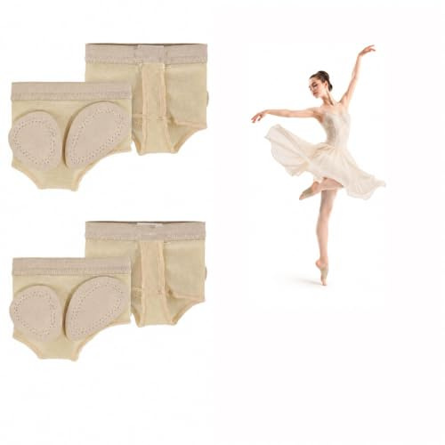 PAXQNVTR 4 Pairs Dance Foot Thongs for Girls & Women, Nude, Non-Slip