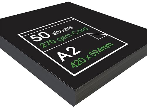 Artway 2302834 Enviro A2 svart kort – 50 ark med 270 gsm återvunnet svart kort/papper
