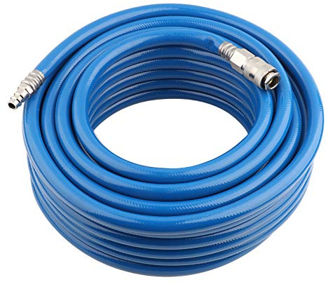 Tubo per compressore d’aria, in PVC, 15 m, blu, 20 bar, 60 kg/cm² (850 psi), accessorio per utensili pneumatici