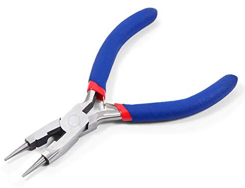 LEONTOOL Round Nose Pliers with Cutter 5 Inches Micro Jewelry Tools for Wire Looping Mini Wire Stripper Small Smooth Jaw Fine Functional Hand Tools